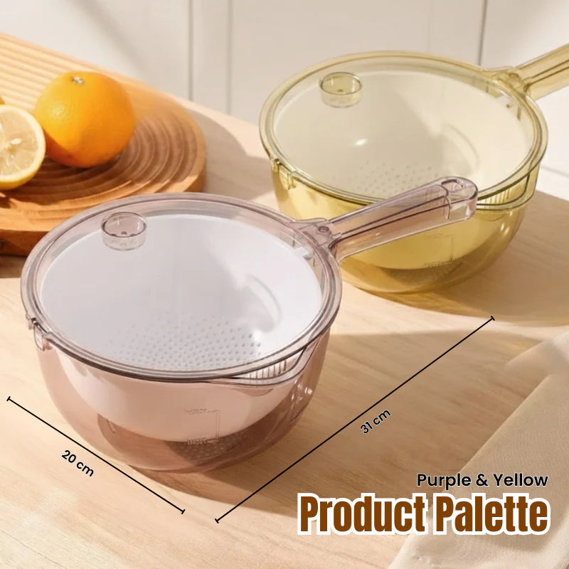 Daphtora® 360° Rotating Drain Rinse Fruit Basket & Detachable Fruit Tray - Image 5